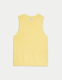 Cotton Rich Textured Knitted Vest -M&S cotton rich textured knitted vest 14