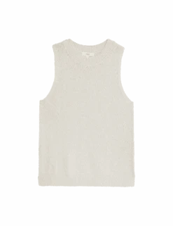 Cotton Rich Textured Knitted Vest -M&S cotton rich textured knitted vest