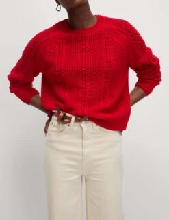 Cotton Rich Textured Relaxed Jumper -M&S cotton rich textured relaxed jumper 10