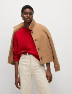 Cotton Rich Textured Relaxed Jumper -M&S cotton rich textured relaxed jumper 11