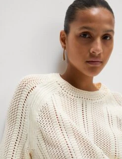 Cotton Rich Textured Relaxed Jumper -M&S cotton rich textured relaxed jumper 15