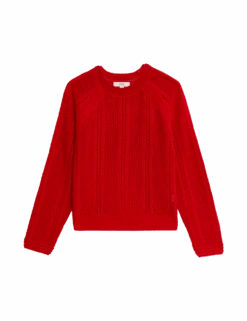 Cotton Rich Textured Relaxed Jumper -M&S cotton rich textured relaxed jumper