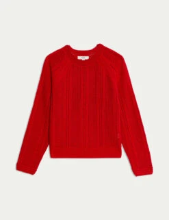 Cotton Rich Textured Relaxed Jumper -M&S cotton rich textured relaxed jumper 6