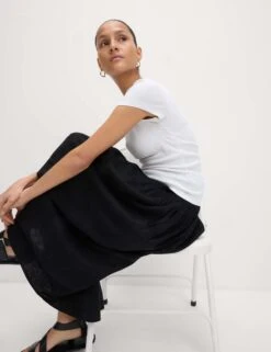 Cotton Rich Slim Fit Secret Support Top -M&S cotton rich textured slim fit bra top 1