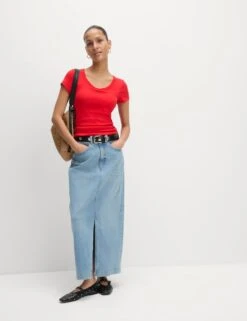 Cotton Rich Slim Fit Secret Support Top -M&S cotton rich textured slim fit bra top 10