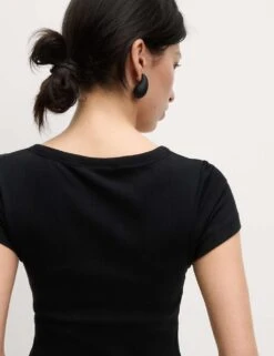 Cotton Rich Slim Fit Secret Support Top -M&S cotton rich textured slim fit bra top 11