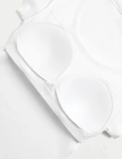 Cotton Rich Slim Fit Secret Support Top -M&S cotton rich textured slim fit bra top 2