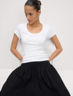 Cotton Rich Slim Fit Secret Support Top -M&S cotton rich textured slim fit bra top 4