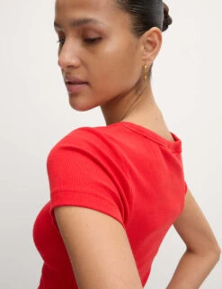 Cotton Rich Slim Fit Secret Support Top -M&S cotton rich textured slim fit bra top 5