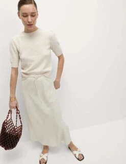 Cotton Rich Textured Slim Fit Crop Top -M&S cotton rich textured slim fit crop top 10