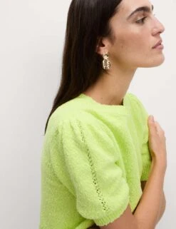 Cotton Rich Textured Slim Fit Crop Top -M&S cotton rich textured slim fit crop top 13