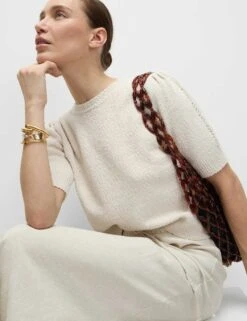 Cotton Rich Textured Slim Fit Crop Top -M&S cotton rich textured slim fit crop top 7