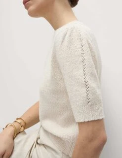 Cotton Rich Textured Slim Fit Crop Top -M&S cotton rich textured slim fit crop top 9