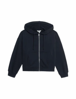 Cotton Rich Zip Up Hoodie -M&S cotton rich zip up hoodie 1