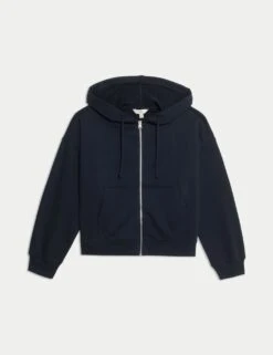 Cotton Rich Zip Up Hoodie -M&S cotton rich zip up hoodie 10