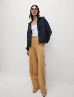 Cotton Rich Zip Up Hoodie -M&S cotton rich zip up hoodie 14