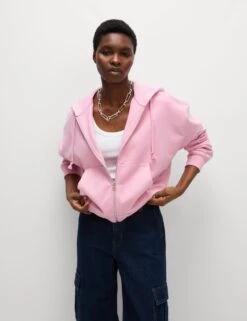 Cotton Rich Zip Up Hoodie -M&S cotton rich zip up hoodie 9