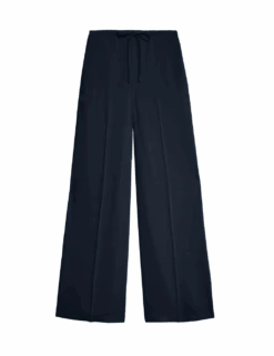 Crepe Elasticated Waist Wide Leg Trousers -M&S crepe elasticated waist wide leg trousers 1