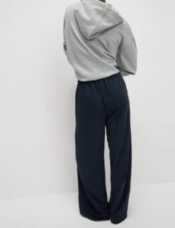 Crepe Elasticated Waist Wide Leg Trousers -M&S crepe elasticated waist wide leg trousers 11