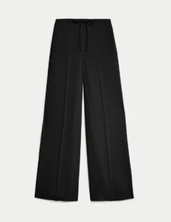 Crepe Elasticated Waist Wide Leg Trousers -M&S crepe elasticated waist wide leg trousers 15