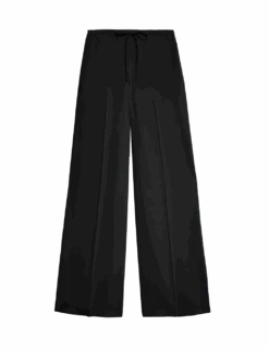 Crepe Elasticated Waist Wide Leg Trousers -M&S crepe elasticated waist wide leg trousers 2