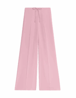 Crepe Elasticated Waist Wide Leg Trousers -M&S crepe elasticated waist wide leg trousers