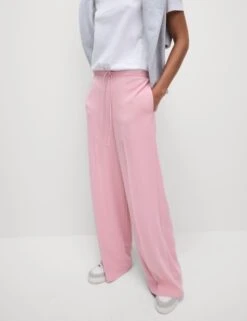 Crepe Elasticated Waist Wide Leg Trousers -M&S crepe elasticated waist wide leg trousers 6