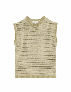 Crew Neck Slim Fit Knitted Vest With Cotton -M&S crew neck slim fit knitted vest with cotton 1