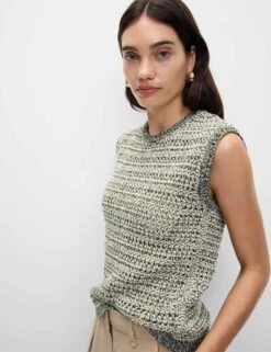 Crew Neck Slim Fit Knitted Vest With Cotton -M&S crew neck slim fit knitted vest with cotton 10