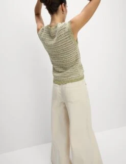 Crew Neck Slim Fit Knitted Vest With Cotton -M&S crew neck slim fit knitted vest with cotton 16