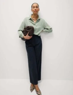 Crinkle Textured Collared Shirt -M&S crinkle textured collared shirt 10