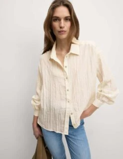 Crinkle Textured Collared Shirt -M&S crinkle textured collared shirt 13