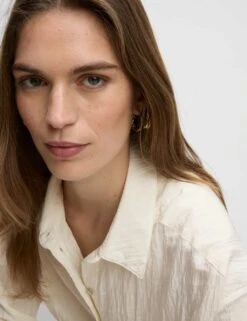 Crinkle Textured Collared Shirt -M&S crinkle textured collared shirt 16