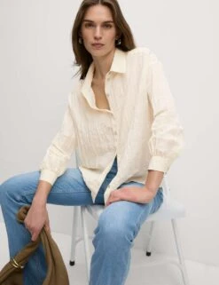 Crinkle Textured Collared Shirt -M&S crinkle textured collared shirt 17