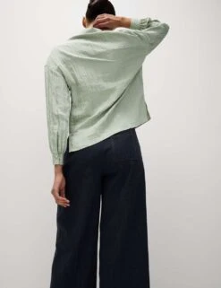 Crinkle Textured Collared Shirt -M&S crinkle textured collared shirt 9