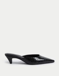 Croc Kitten Heel Mules 14 Croc Kitten Heel Mules -M&S croc kitten heel mules 4