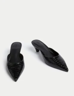 Croc Kitten Heel Mules 15 Croc Kitten Heel Mules -M&S croc kitten heel mules 5