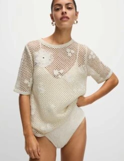 Crochet Sparkly T-Shirt -M&S crochet sparkly t shirt 5