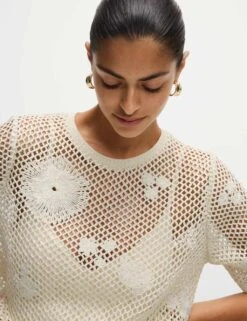 Crochet Sparkly T-Shirt -M&S crochet sparkly t shirt 7