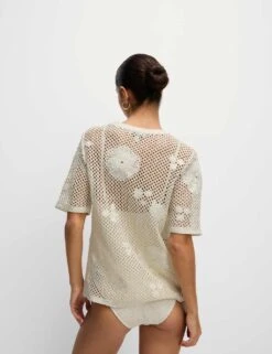 Crochet Sparkly T-Shirt -M&S crochet sparkly t shirt 8