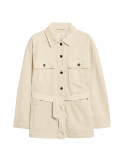 Denim Belted Jacket -M&S denim belted jacket