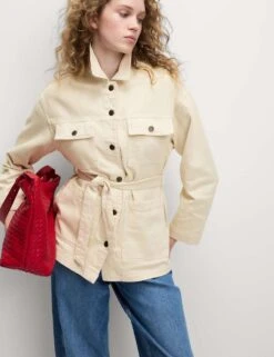 Denim Belted Jacket -M&S denim belted jacket 8