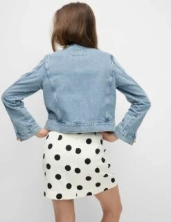 Denim Collarless Short Jacket -M&S denim collarless short jacket 12