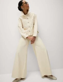 Denim Embroidered Relaxed Shacket -M&S denim embroidered relaxed shacket 10