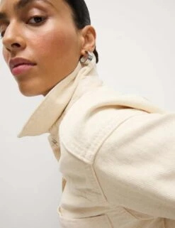 Denim Embroidered Relaxed Shacket -M&S denim embroidered relaxed shacket 12