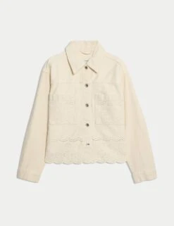 Denim Embroidered Relaxed Shacket -M&S denim embroidered relaxed shacket 7