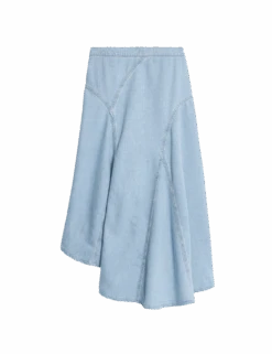 Denim High Waisted Maxi Asymmetric Skirt -M&S denim high waisted maxi asymmetric skirt 1