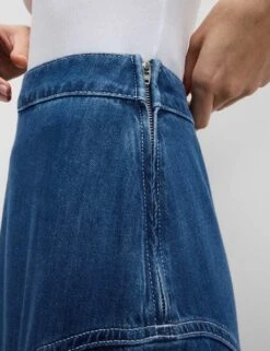 Denim High Waisted Maxi Asymmetric Skirt -M&S denim high waisted maxi asymmetric skirt 8