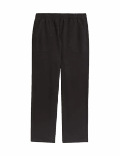 Denim Jersey Straight Leg Trousers -M&S denim jersey straight leg trousers 1