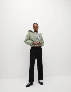 Denim Jersey Straight Leg Trousers -M&S denim jersey straight leg trousers 12